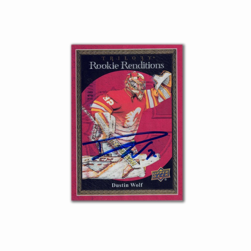 2023-24 UD Rookie Renditions Trilogy #RR-19 DUSTIN WOLF Autographed Rookie Card