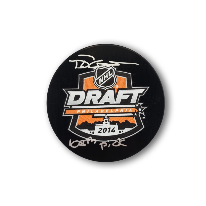 Devon Toews Autographed 2014 NHL Draft Hockey Puck Inscribed 108th Pick