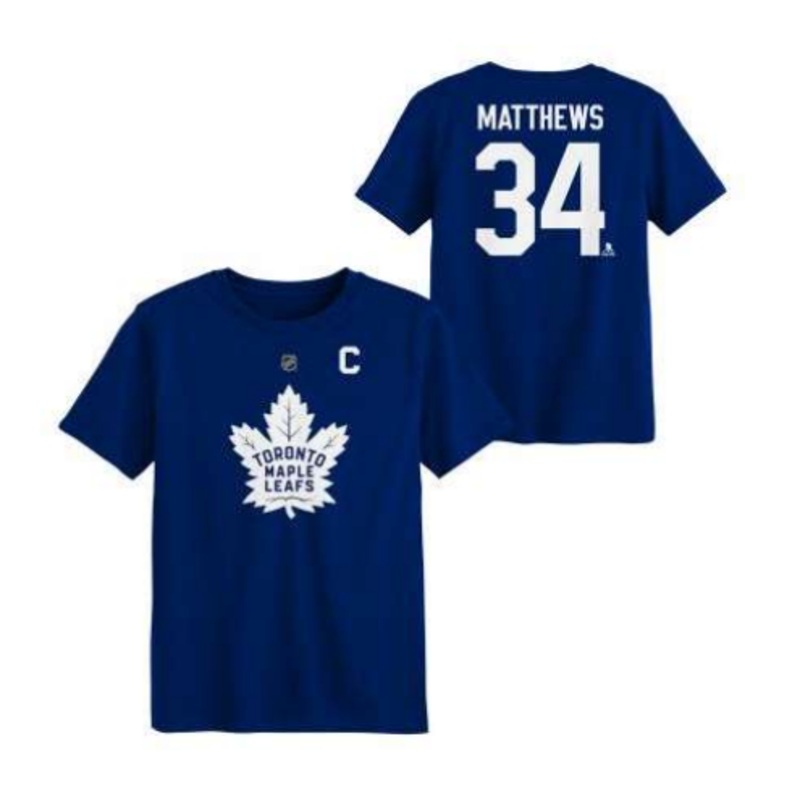 NHL Maple Leafs Captain Kid’s Name & Number T-Shirt – Matthews
