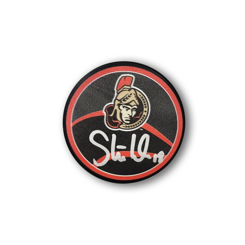 Tim Stutzle Autographed Ottawa Senators Reverse Retro 2.0 Hockey Puck