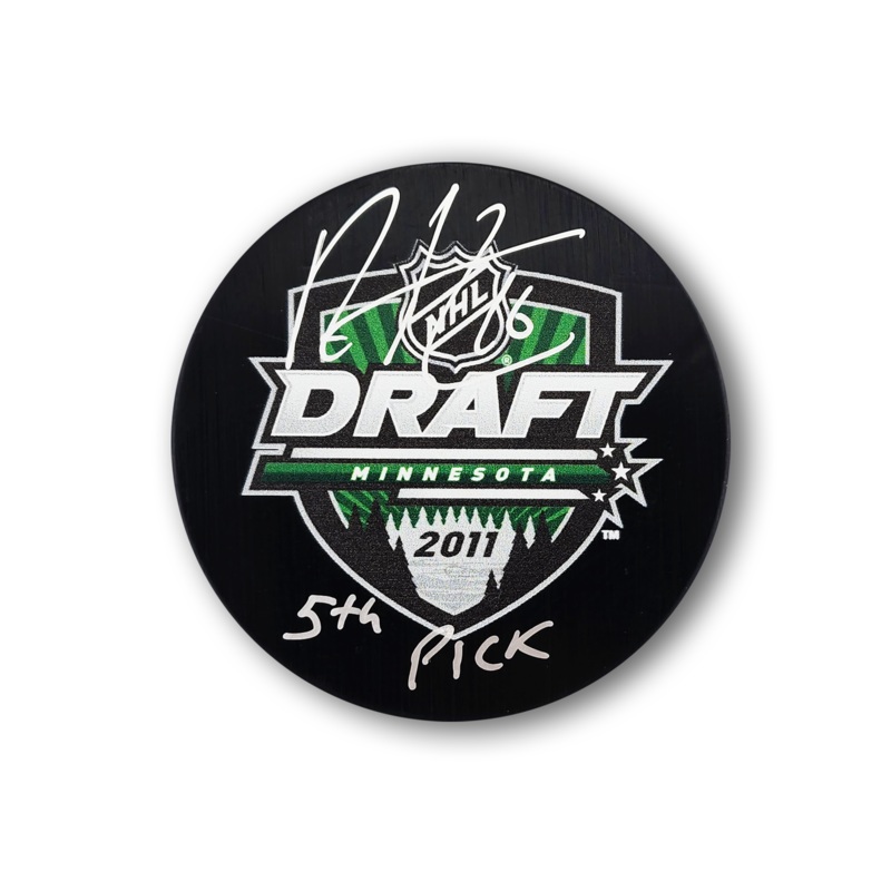 Ryan Strome Autographed 2011 NHL Draft Hockey Puck Inscribed 5th Pick