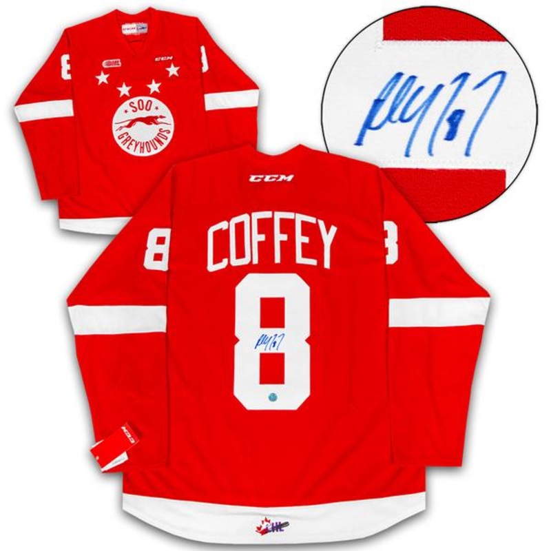 Paul Coffey Sault Ste. Greyhounds Autographed CHL Hockey Jersey