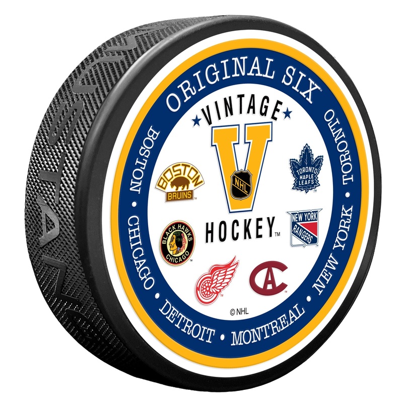 VINTAGE Textured Hockey Puck – Original 6