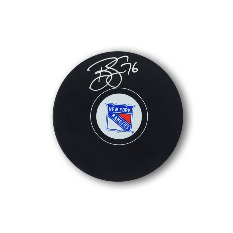 Brady Skjei Autographed New York Rangers Hockey Puck
