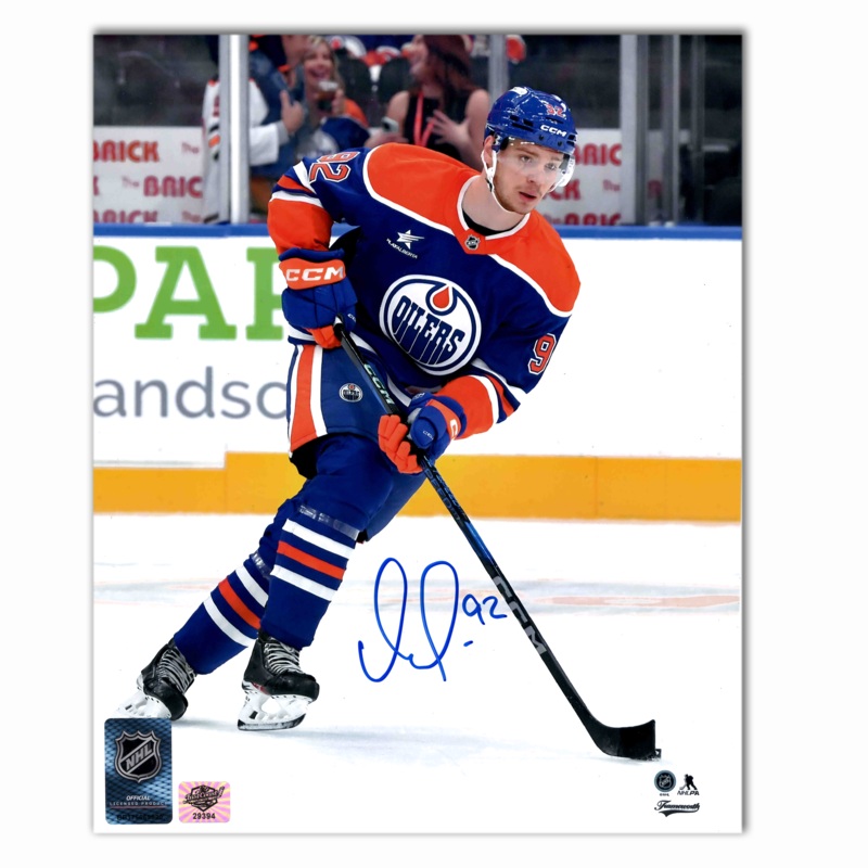 Vasily Podkolzin Autographed Edmonton Oilers Home 8×10 Photo