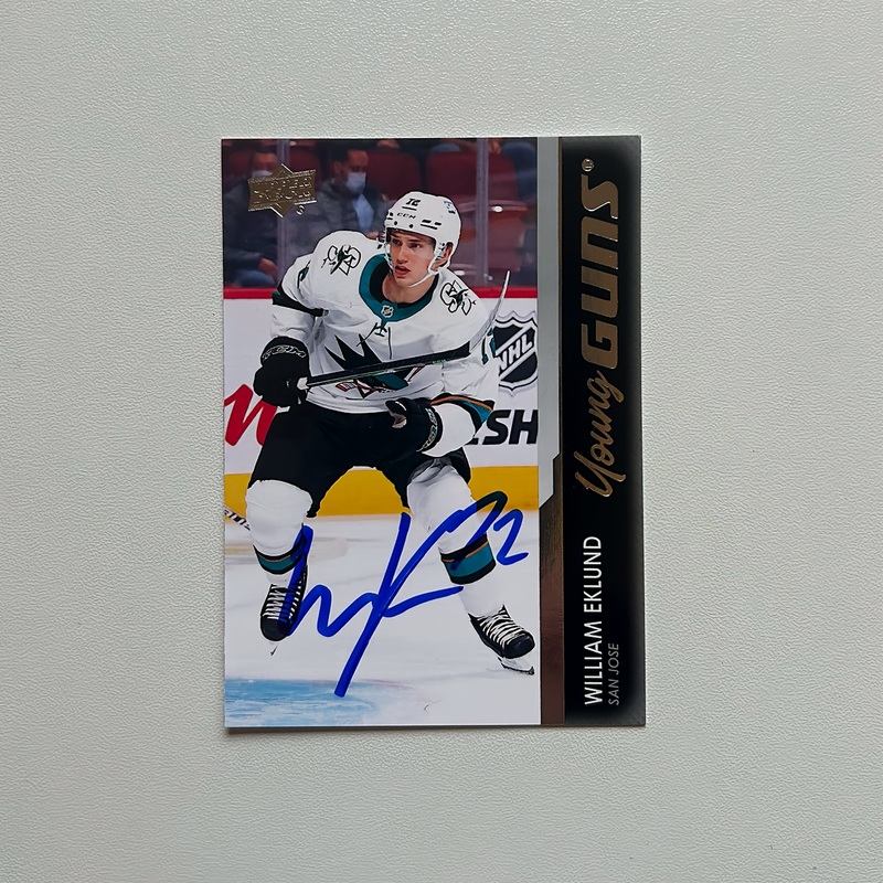 2021-22 UD Young Guns #475 WILLIAM EKLUND Autographed Rookie Card