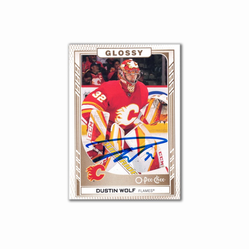 2023-24 OPC Glossy #R-11 DUSTIN WOLF Autographed Rookie Card