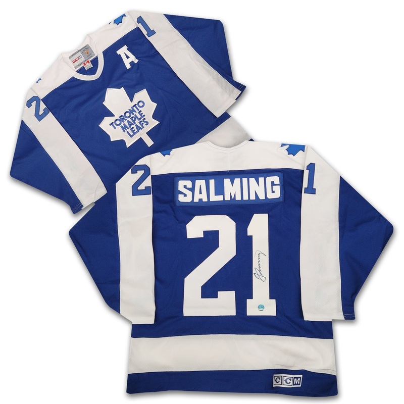 Borje Salming Toronto Maple Leafs Autographed CCM Vintage Hockey Jersey