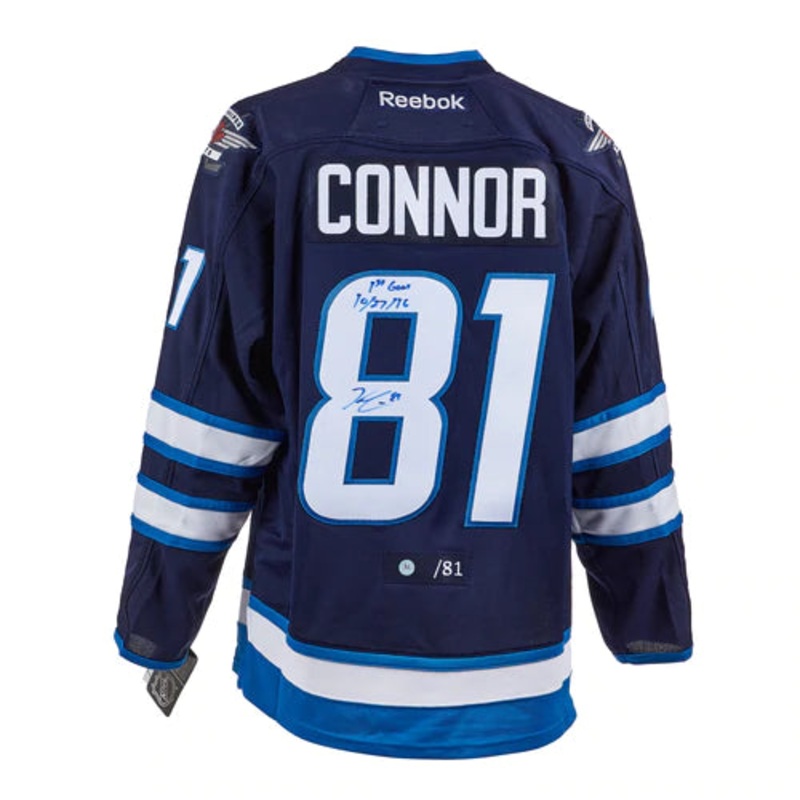 Kyle Connor Winnipeg Jets Signed & Dated 1st Goal Reebok Jersey #/81