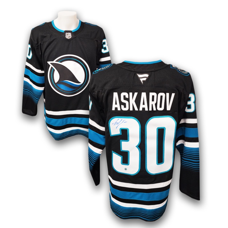 Yaroslav Askarov Autographed San Jose Sharks Alternate Fanatics Premium Jersey