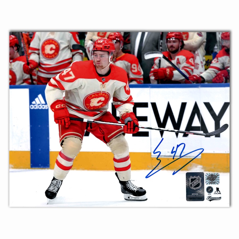 Connor Zary Autographed Calgary Flames Winter Classic 8×10 Photo