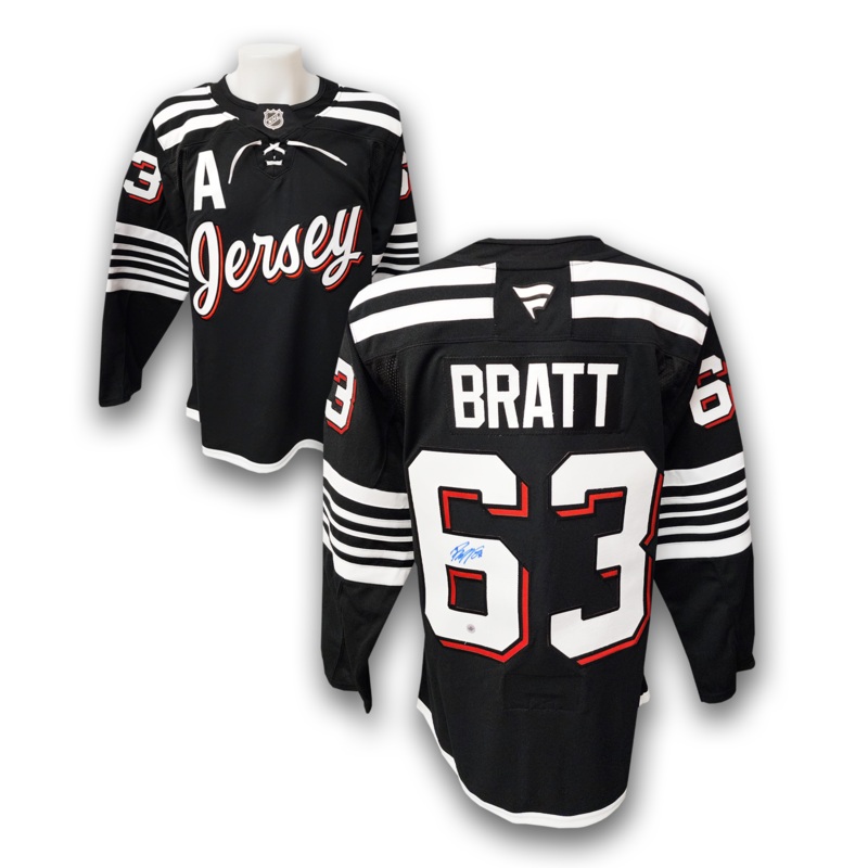Jesper Bratt Autographed New Jersey Devils Alternate Fanatics Premium Jersey
