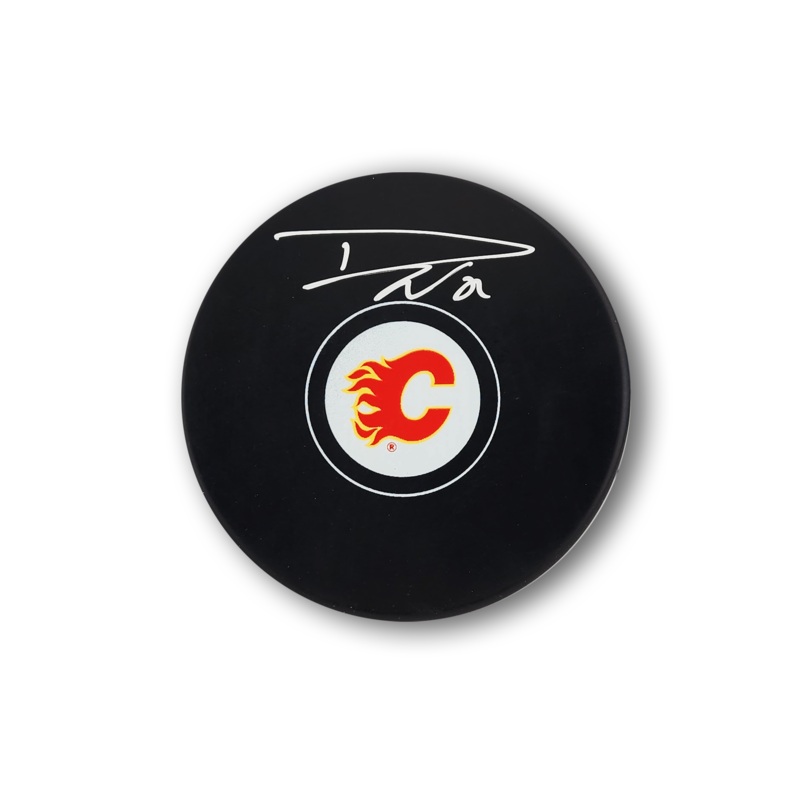 Dustin Wolf Autographed Calgary Flames Hockey Puck