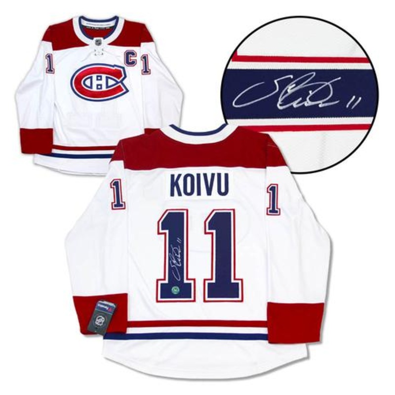 Saku Koivu Montreal Canadiens Signed White Fanatics Jersey