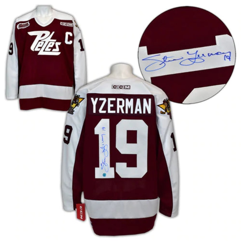 Steve Yzerman Peterborough Petes Autographed CHL Hockey Jersey