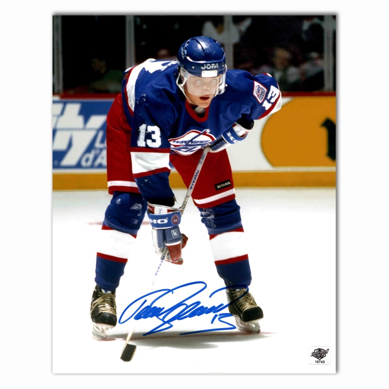 Teemu Selanne Autographed Winnipeg Jets Blue 8×10 Horizontal Photo
