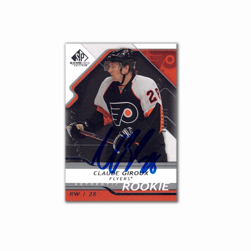 2008-09 UD SP Game Used Edition #112 CLAUDE GIROUX Autographed Rookie Card