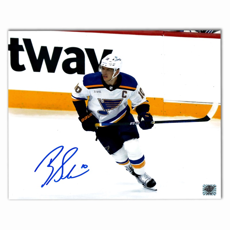 Brayden Schenn Autographed St. Louis Blues Away 8×10 Horizontal Photo