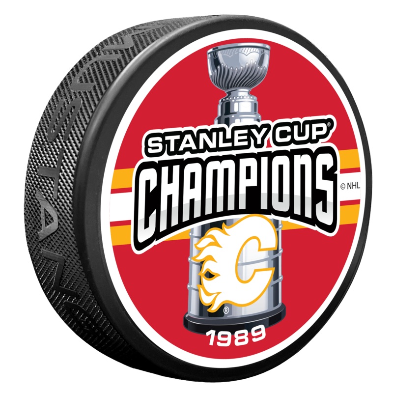 Calgary Flames Puck –  1 TIME CHAMP