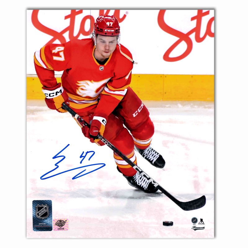 Connor Zary Autographed Calgary Flames Home 8×10 Photo