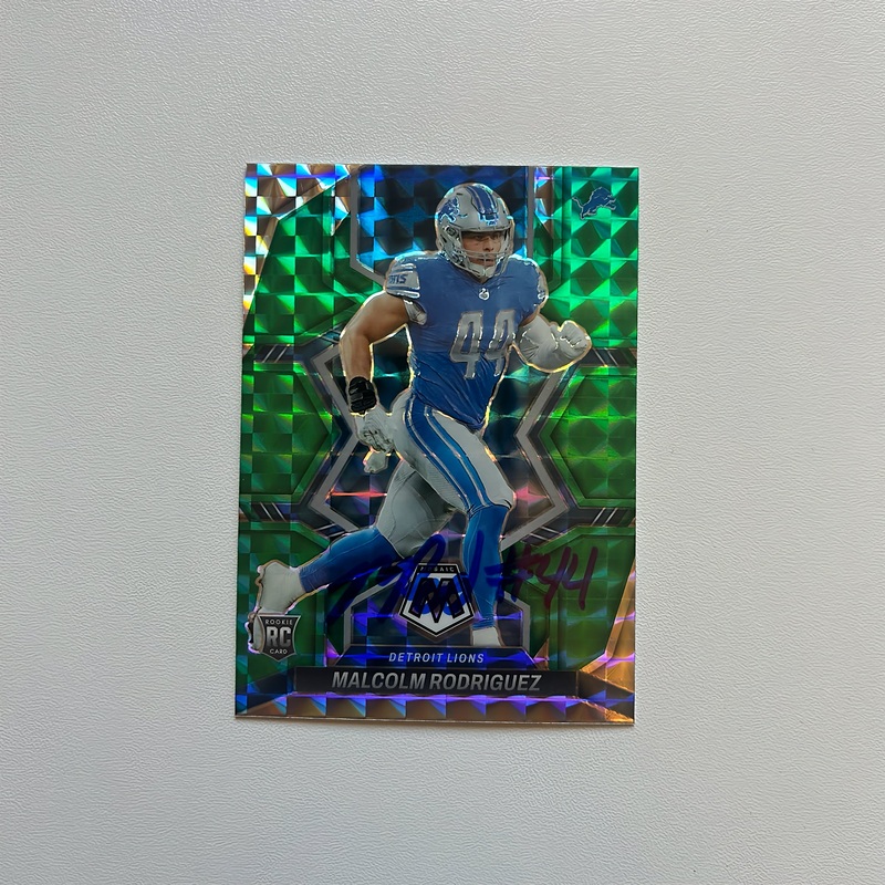 2022 Panini Mosaic #400 MALCOLM RODRIGUEZ Autographed Rookie Card – Green