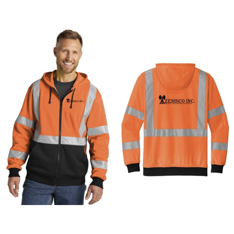Zenisco Inc Class 3 Heavy-Duty Fleece Full Zip Hoodie
