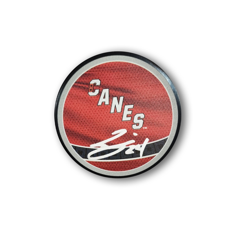 Seth Jarvis Autographed Carolina Hurricanes Reverse Retro Hockey Puck