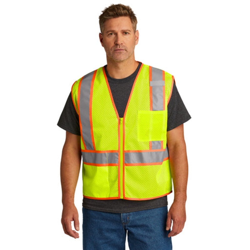 Zenisco Inc ANSI 107 Class 2 Mesh Zippered Two-Tone Vest