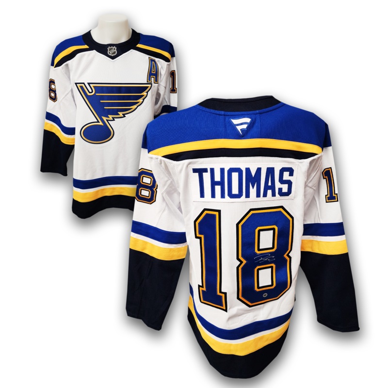 Robert Thomas Autographed St. Louis Blues Away Fanatics Premium Jersey