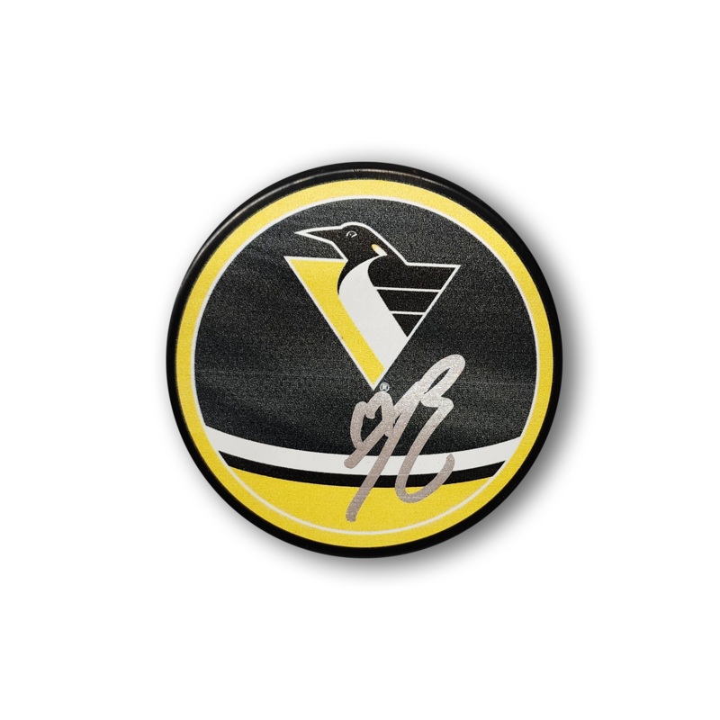 Bryan Rust Autographed Pittsburgh Penguins Reverse Retro Hockey Puck