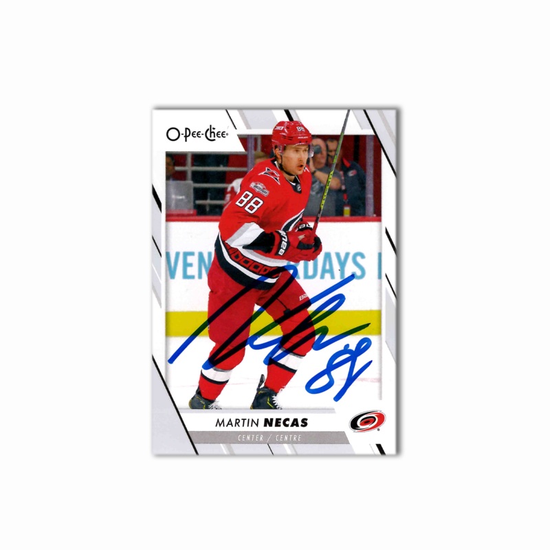 Martin Necas Autographed Carolina Hurricanes 2023-24 OPC Hockey Card