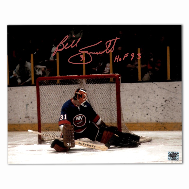 Billy Smith Autographed New York Islanders 8×10 Photo (Orange)