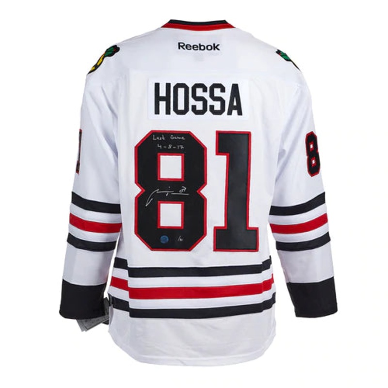Marian Hossa Chicago Blackhawks Signed & Dated Last Game Reebok Jersey #/81