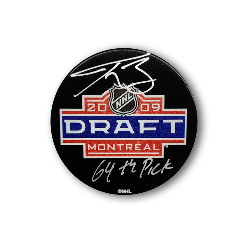 Tyson Barrie Autographed 2009 NHL Draft Hockey Puck Inscribed 64th Pick