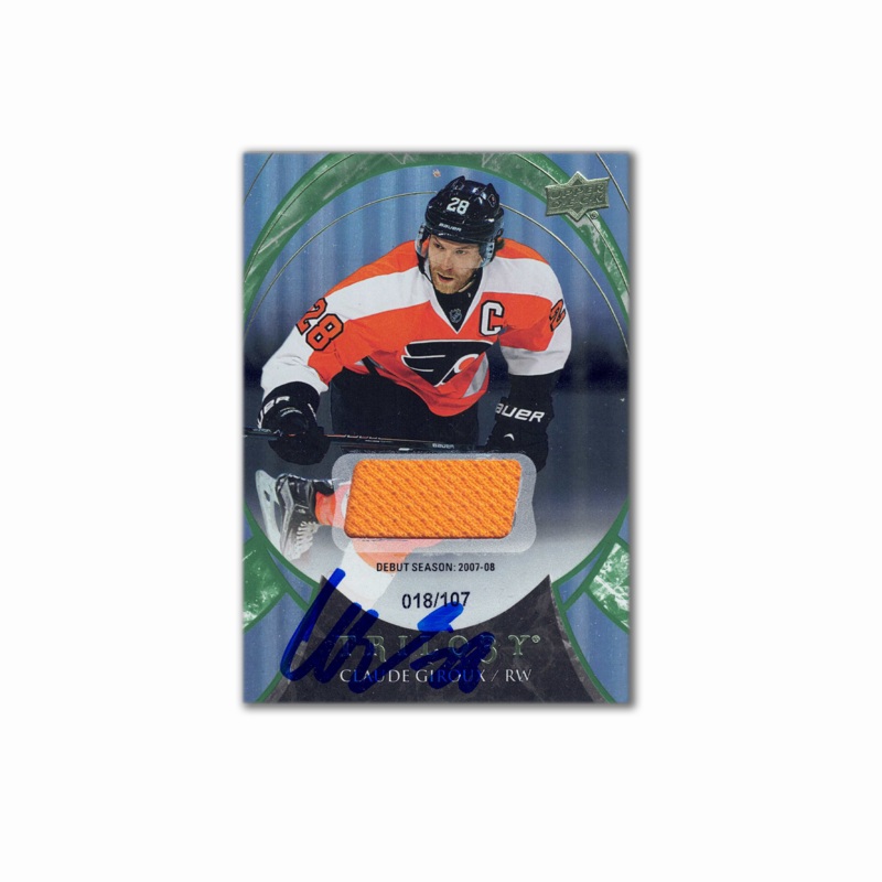 2015-16 UD Trilogy Jersey #66 CLAUDE GIROUX Autographed Card – #107