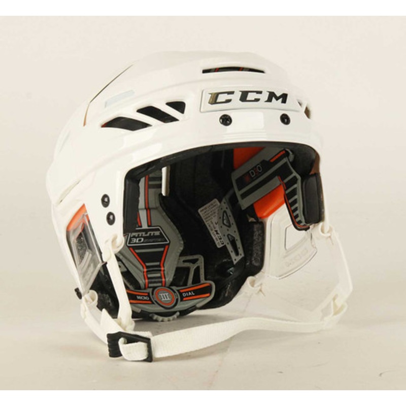Size S – CCM Fitlite 3DS White Helmet – New Jersey Devils