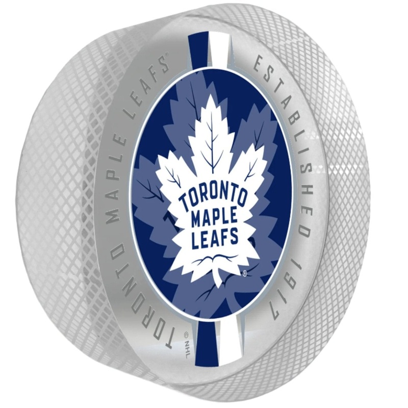 Toronto Maple Leafs Puck | Crystal Ribbon