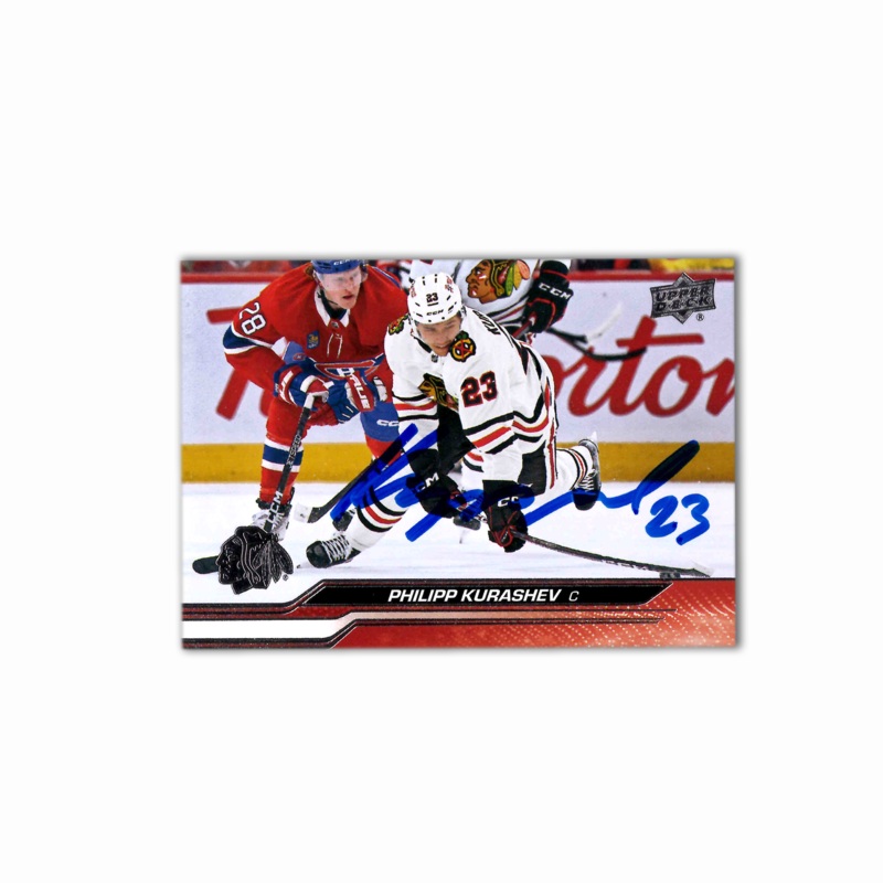 Philipp Kurashev Autographed Chicago Black Hawks 2023-24 Upper Deck #288 Hockey Card