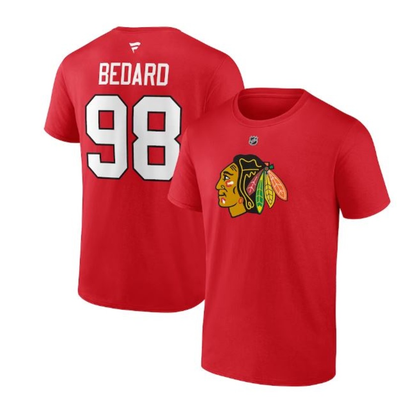 Stack Player Name & Number T-shirt – Connor Bedard