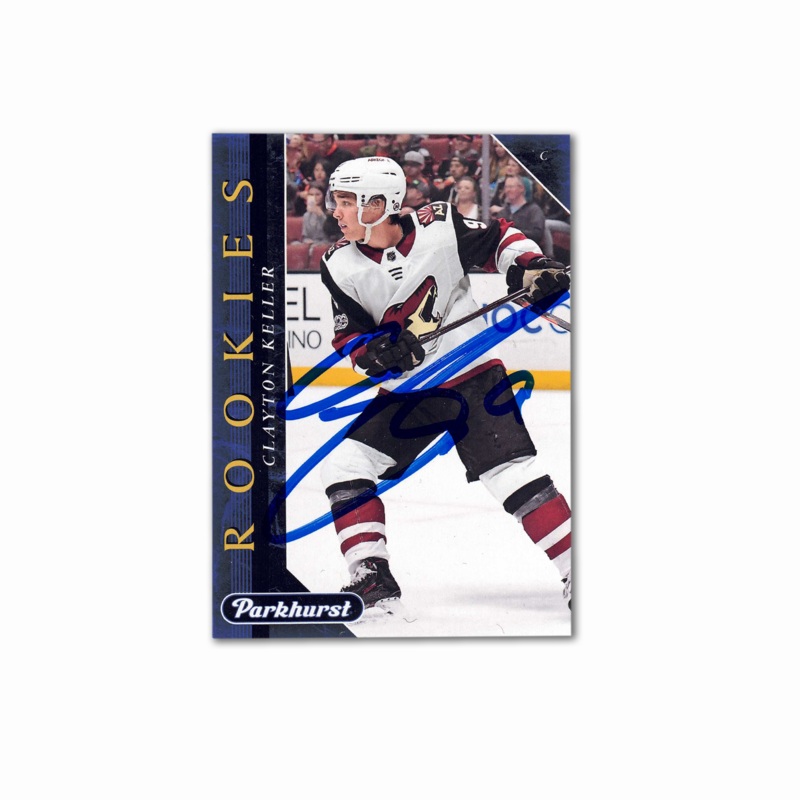 2017-18 UD Parkhurst Rookies Blue #PR-1 CLAYTON KELLER Autographed Rookie Card
