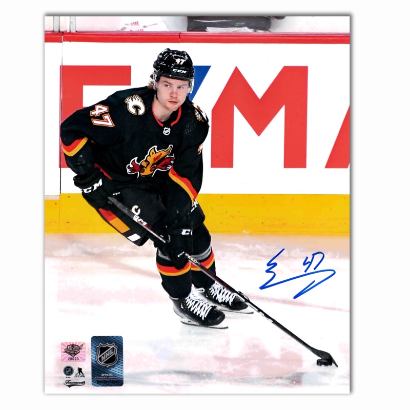 Connor Zary Autographed Calgary Flames Alternate 8×10 Photo