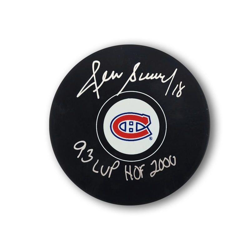 Denis Savard Autographed Montreal Canadiens Hockey Puck 93 Cup