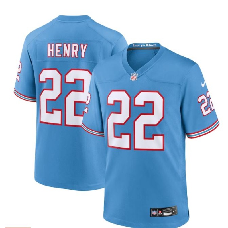 Derrick Henry Tennessee Titans Throwback Game Jersey- Light Blue