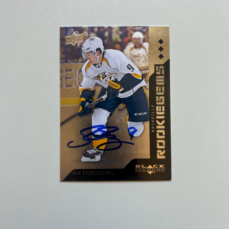 2013-14 UD Black Diamond Gems #198 FILIP FORSBERG Autographed Rookie Card