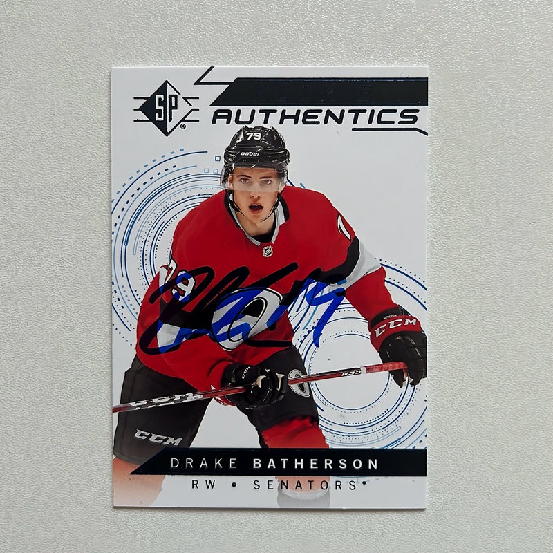 2018-19 SP Authentics #128 DRAKE BATHERSON Autographed Rookie Card