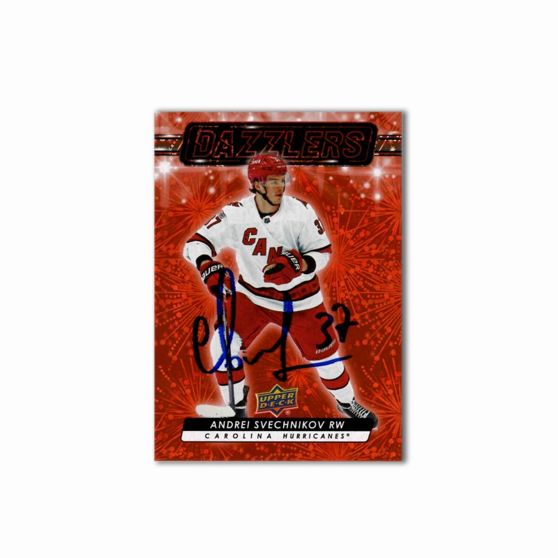 Andrei Svechnikov Autographed Carolina Hurricanes Orange Dazzler Hockey Card
