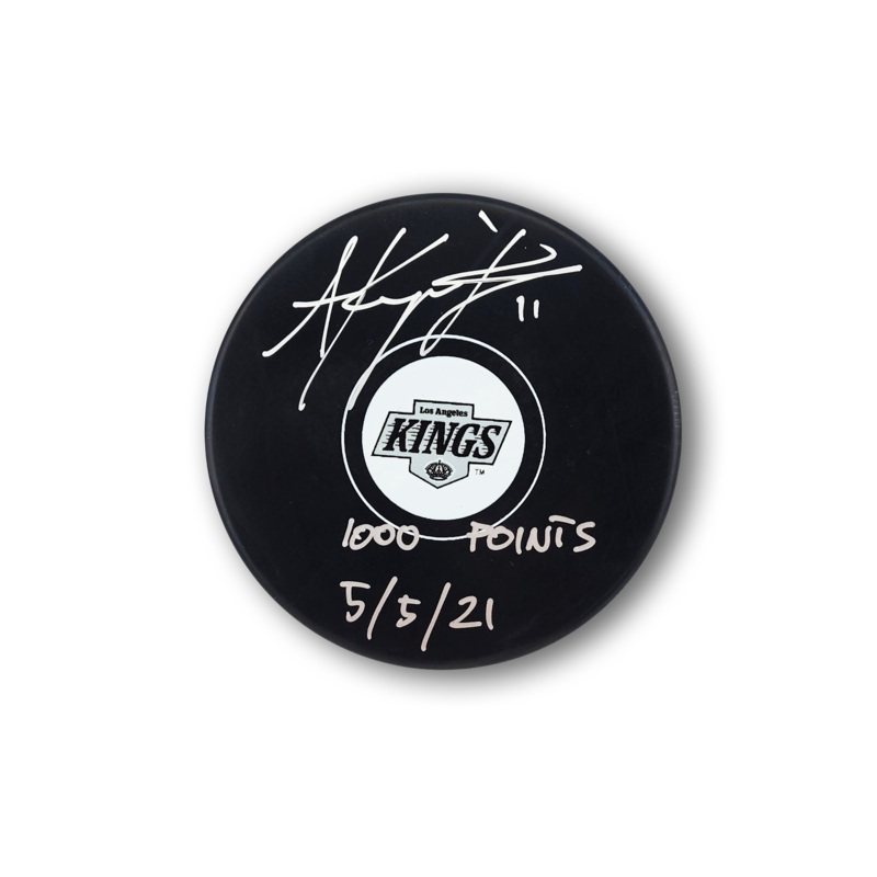 Anze Kopitar Autographed Los Angeles Kings Hockey Puck Inscribed 1000 Points
