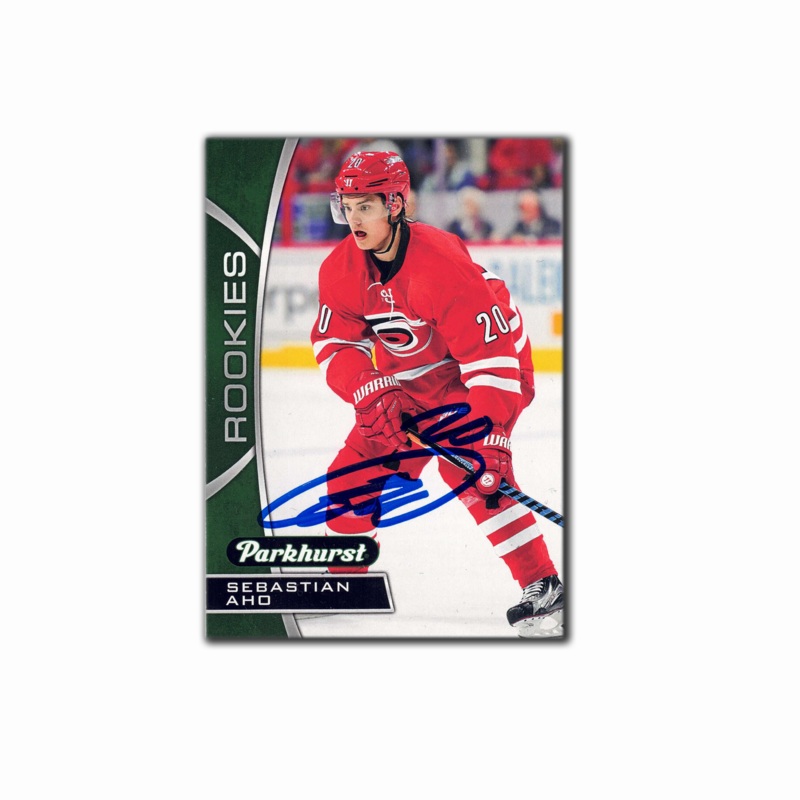 2016-17 UD Parkhurst Rookies Emerald #PR-4 SEBASTIAN AHO Autographed Rookie Card