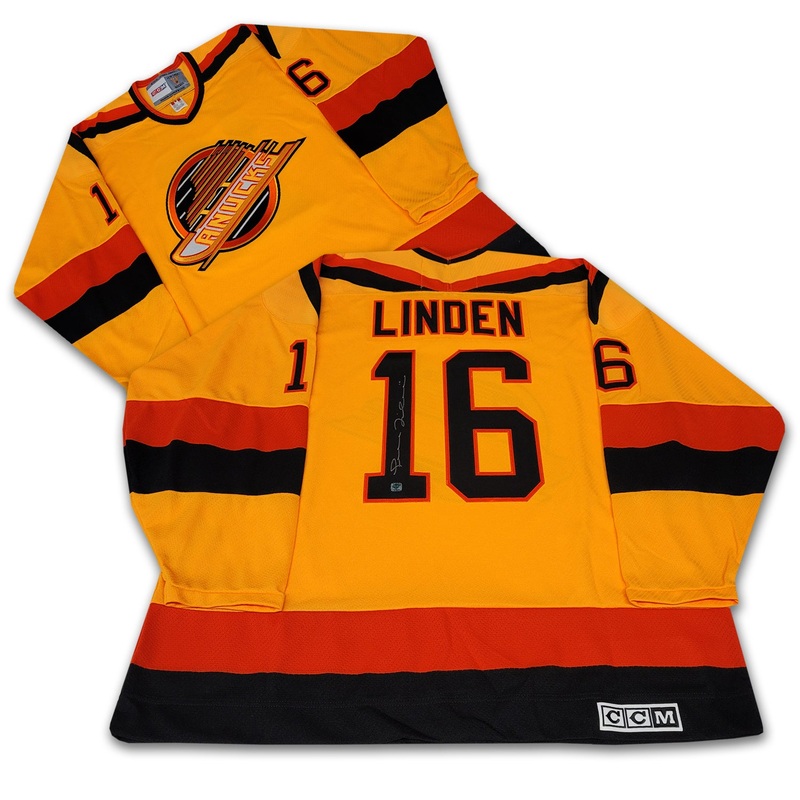 Trevor Linden Vancouver Canucks Yellow Flying Skate CCM Jersey