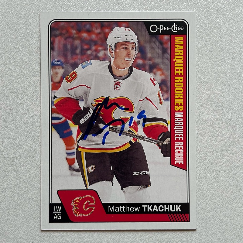 2016-17 OPC Marquee #681 MATTHEW TKACHUK Autographed Rookie Card